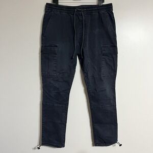 PacSun Cargo Jogger Pants Front Pockets Drawstring Size XL Black